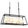 4-Light Matte Black and Satin Gold Island Lamp