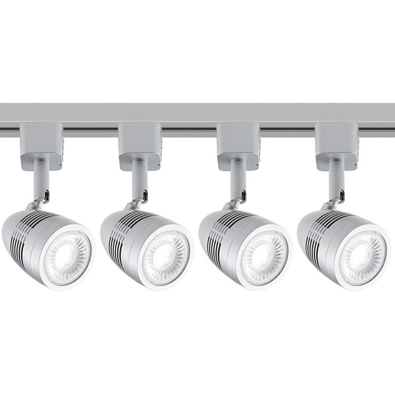Image 1 4-Light Nickel Bullet LED Track Kit with Floating Canopy