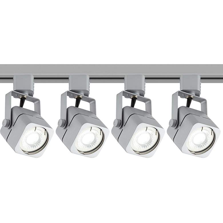 Image 1 4-Light Nickel Square LED Track Kit with Floating Canopy
