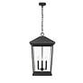 5_4 Light Outdoor Chain Mount Ceiling Fixture in Black finish more views
