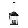 6_4 Light Outdoor Chain Mount Ceiling Fixture in Black finish more views