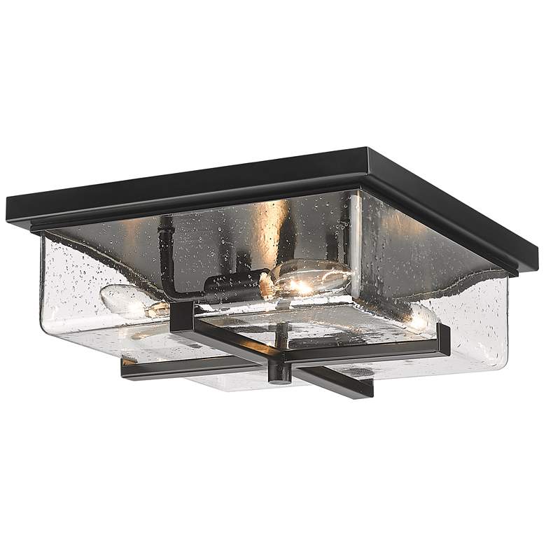 Image 1 4 Light Outdoor Flush Ceiling Mount Fixture in Black Finish