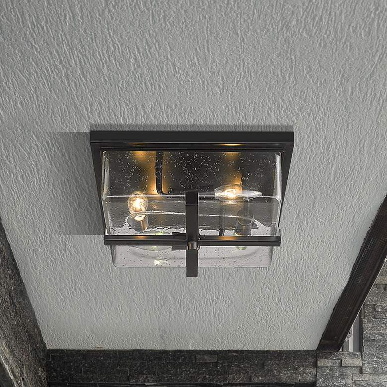 Image 1 4 Light Outdoor Flush Ceiling Mount Fixture in Black Finish