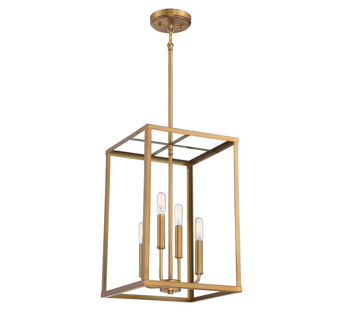 Image 4 4-Light Pendant in Natural Brass more views