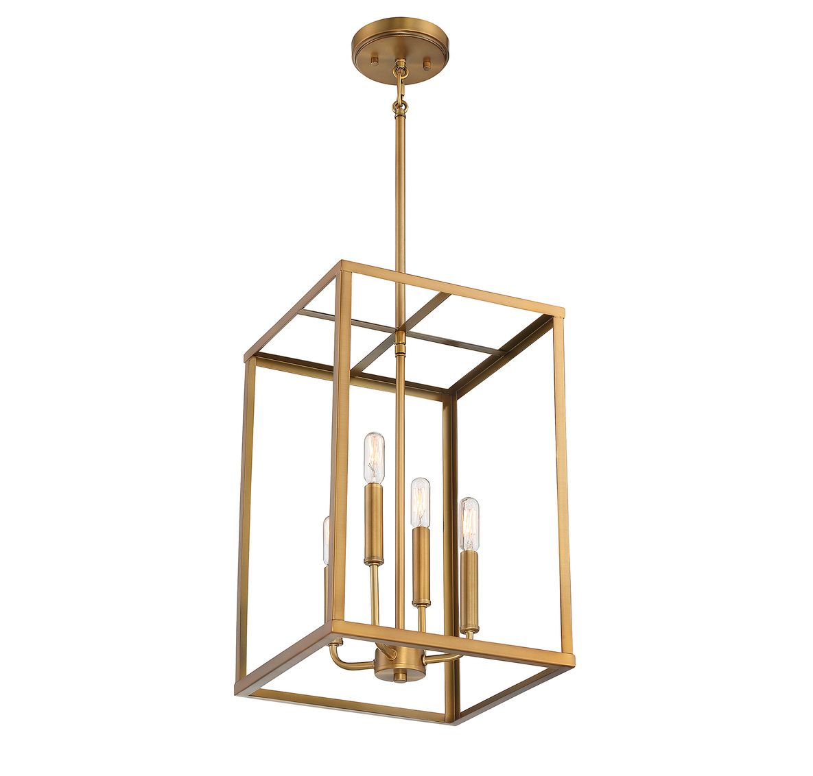 Image 5 4-Light Pendant in Natural Brass more views