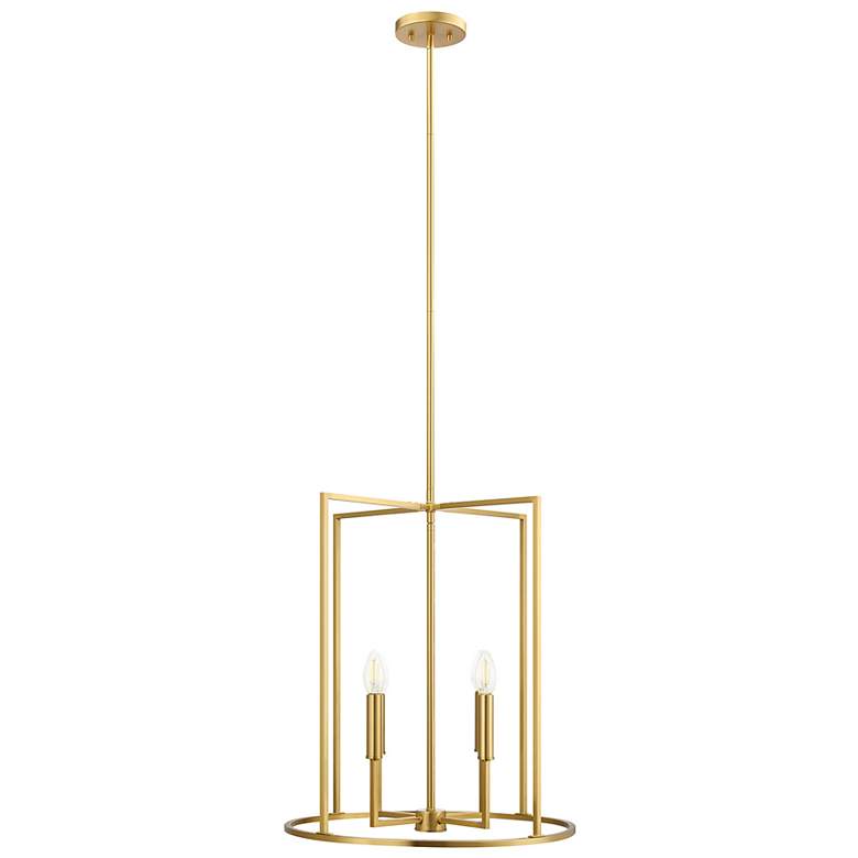 Image 2 4-Light Pendant in Natural Brass more views