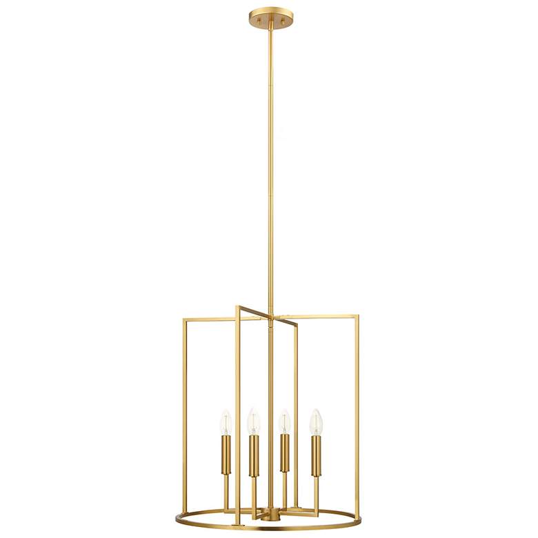 Image 3 4-Light Pendant in Natural Brass more views