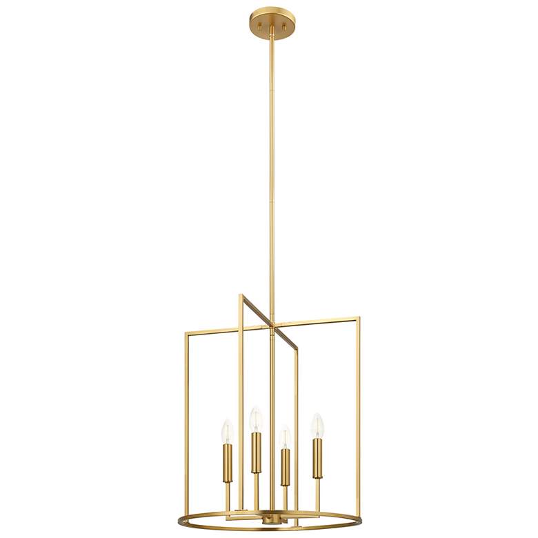 Image 4 4-Light Pendant in Natural Brass more views