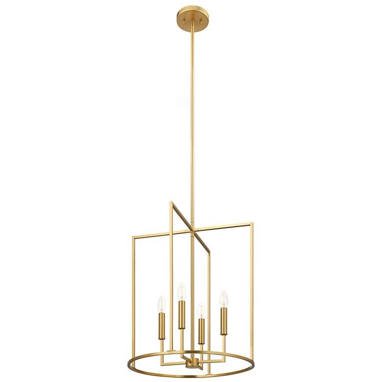 Image 5 4-Light Pendant in Natural Brass more views