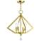 4 Light Polished Brass Mini Chandelier