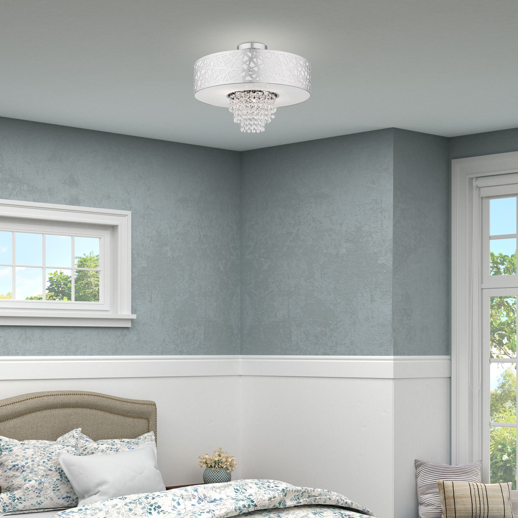 4 Light Polished Chrome Ceiling Mount