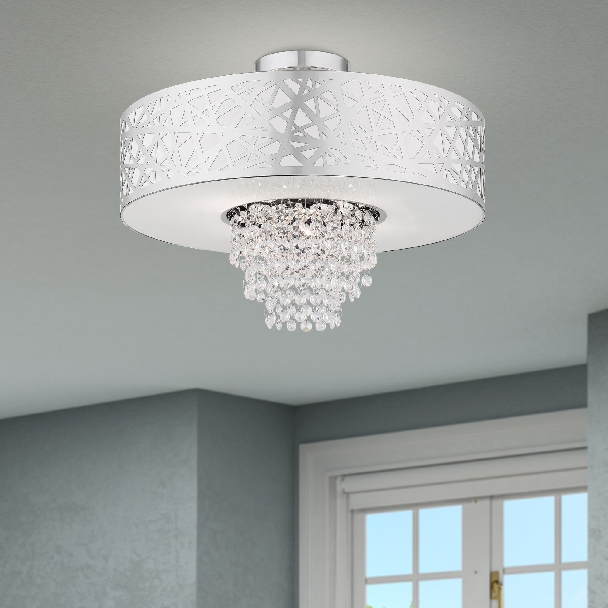 4 Light Polished Chrome Ceiling Mount