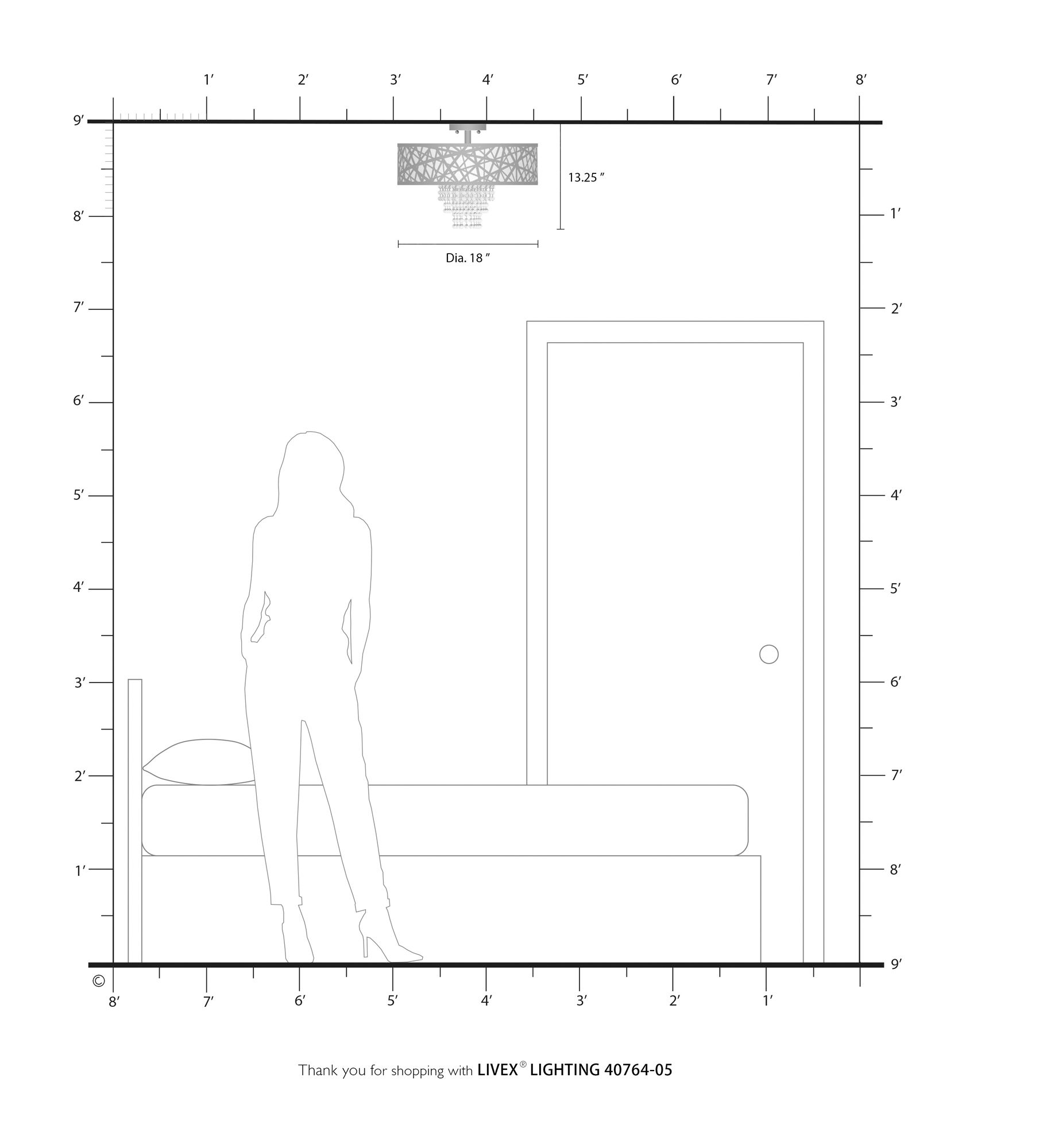 4 Light Polished Chrome Ceiling Mount