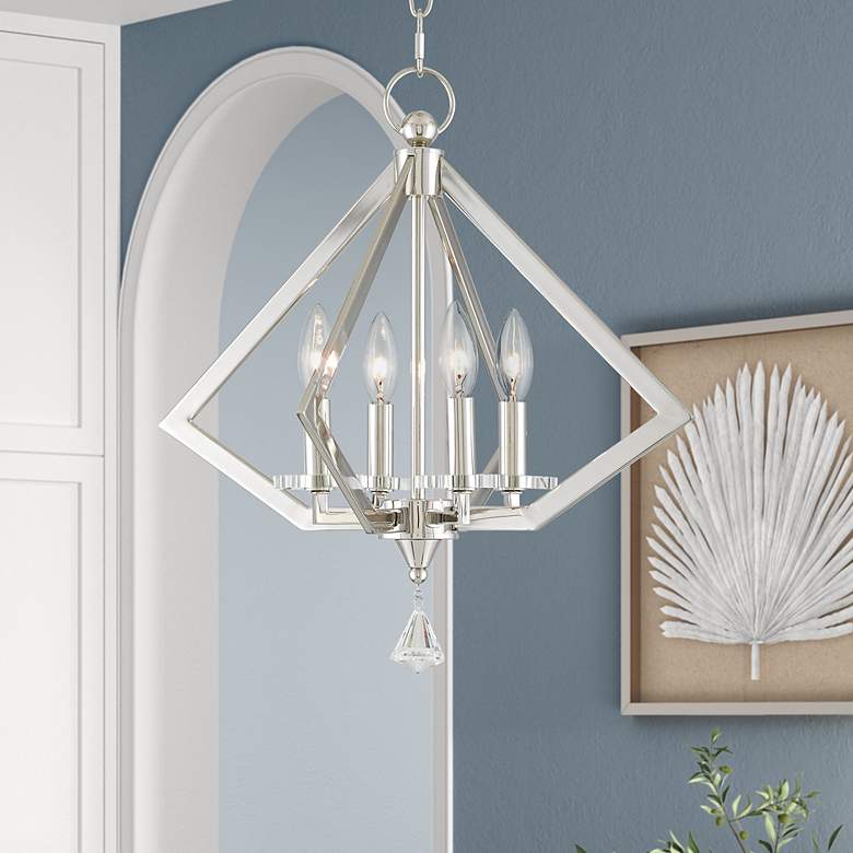 Image 4 4 Light Polished Nickel Mini Chandelier more views