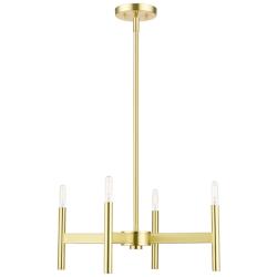 4 Light Satin Brass Chandelier