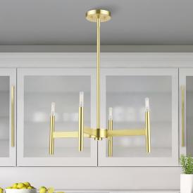 4 Light Satin Brass Chandelier 4 Light Satin Brass Chandelier