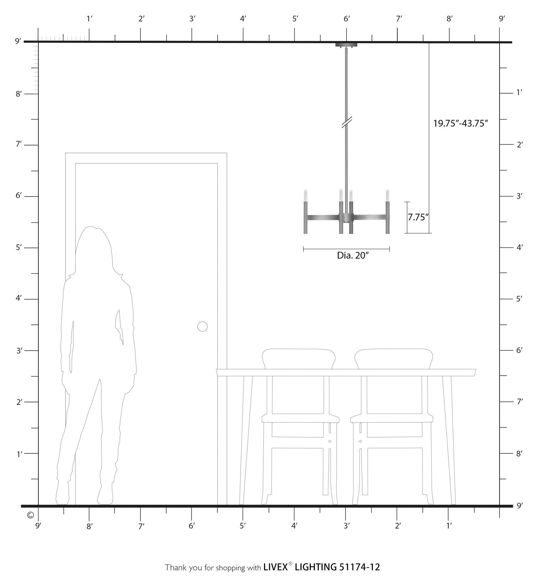 4 Light Satin Brass Chandelier