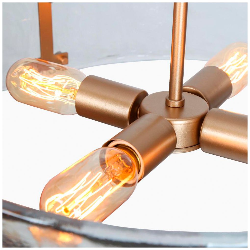 Image 5 4-Light Satin Gold Chandeliers with Ripple Glass more views