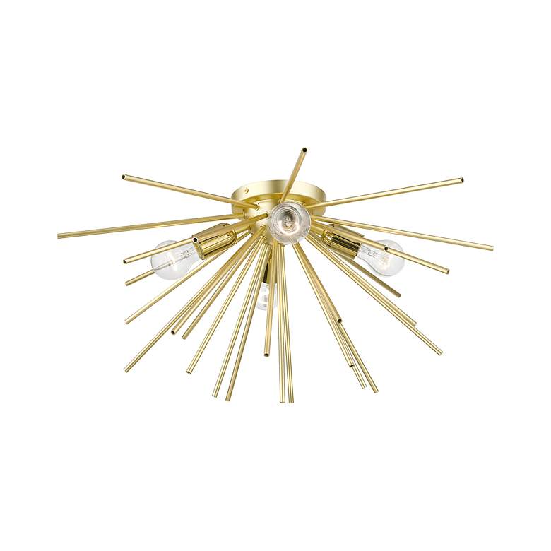 Image 5 4 Light Soft Gold with Polished Brass Accents Large Flush Mount more views