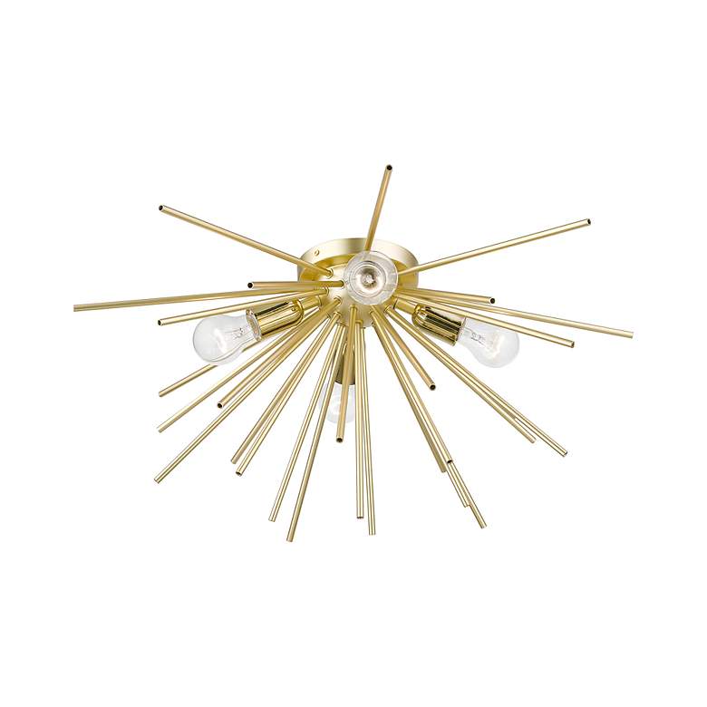 Image 6 4 Light Soft Gold with Polished Brass Accents Large Flush Mount more views