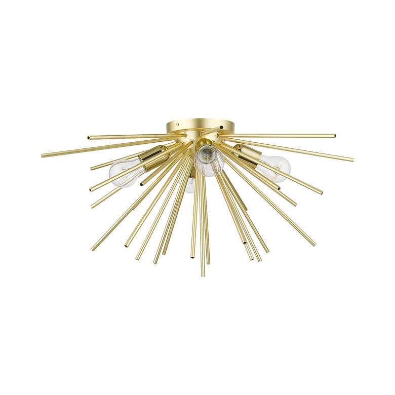 Image 7 4 Light Soft Gold with Polished Brass Accents Large Flush Mount more views