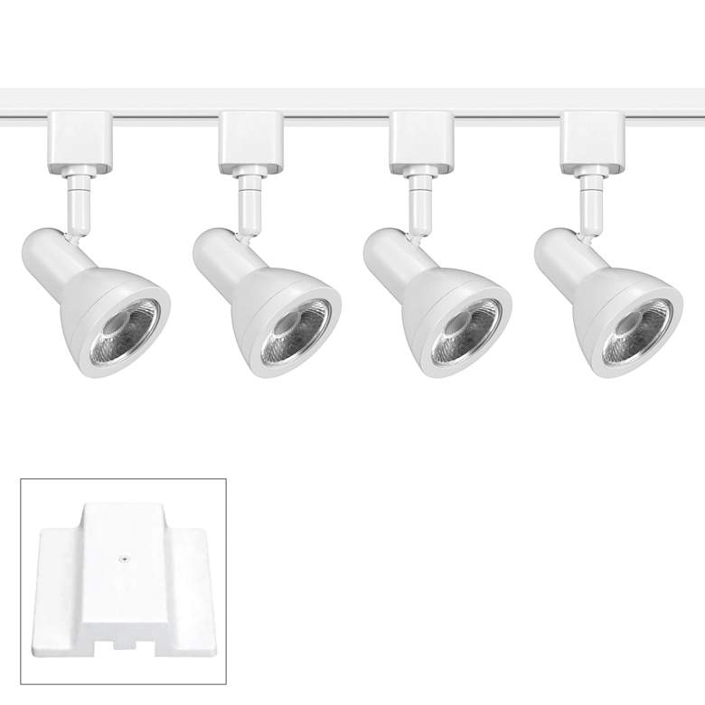Image 1 4-Light White Narrow Bullet 8W LED Floating Canopy Track Kit