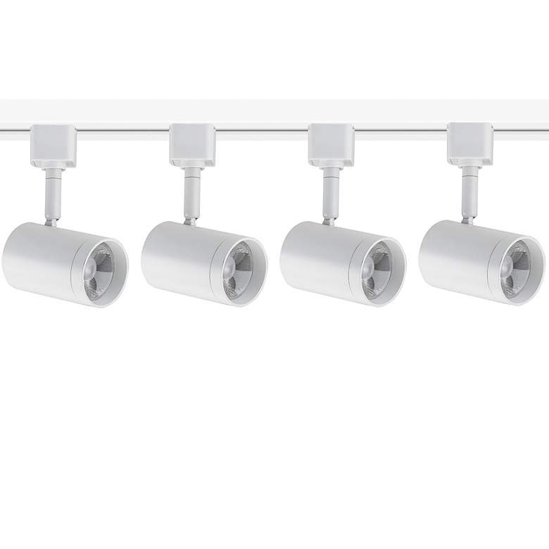 Image 1 4-Light White Small Cylinder LED Floating Canopy Track Kit