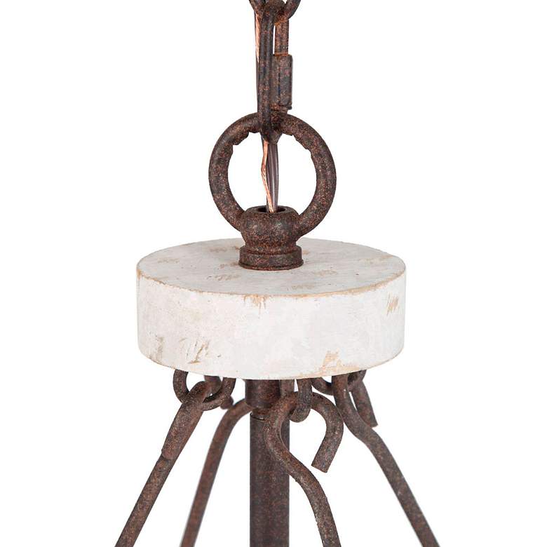 Image 3 4-Lights 20"W Weathered White Wooden Chandelier more views