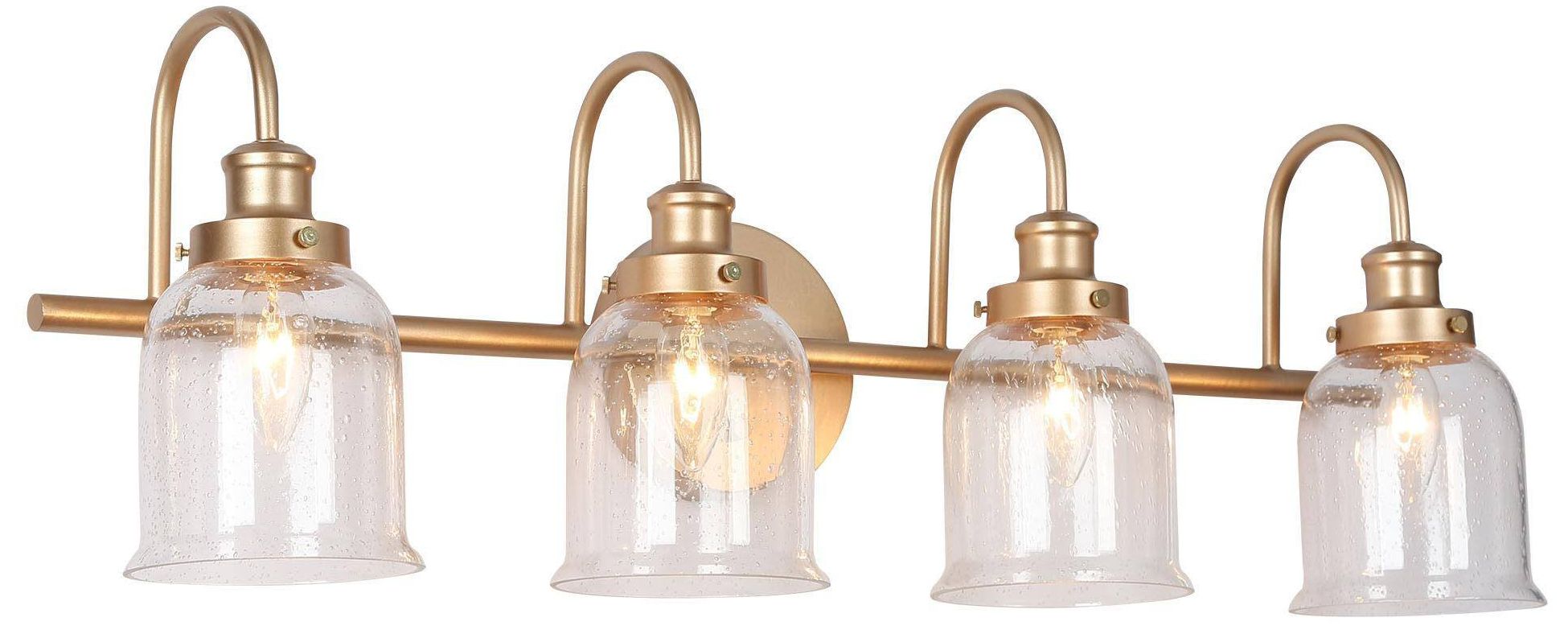 Image 2 4-Lights 28.3"W Bell Dark Gold  Wall Lamp