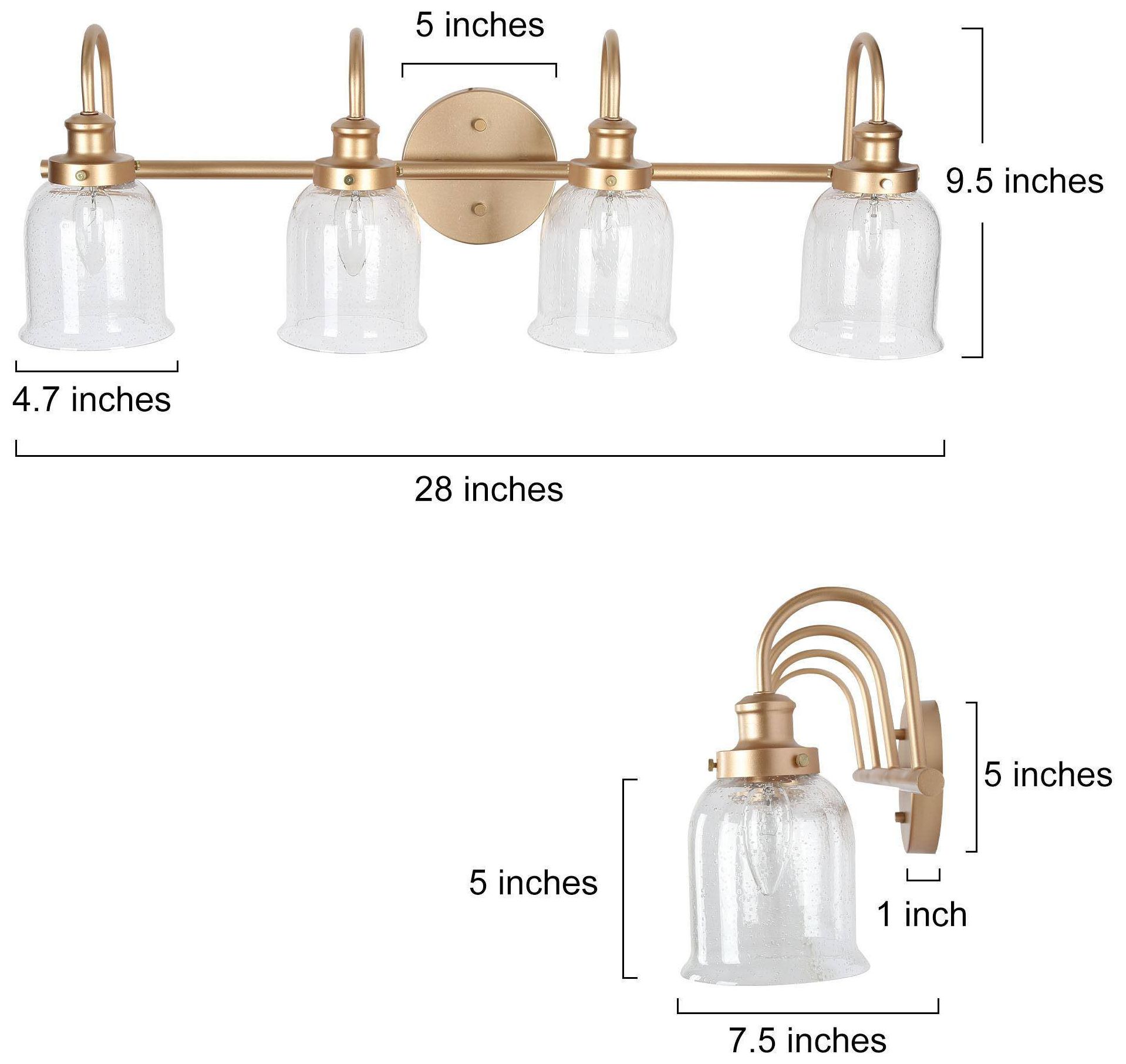 Image 6 4-Lights 28.3"W Bell Dark Gold  Wall Lamp more views