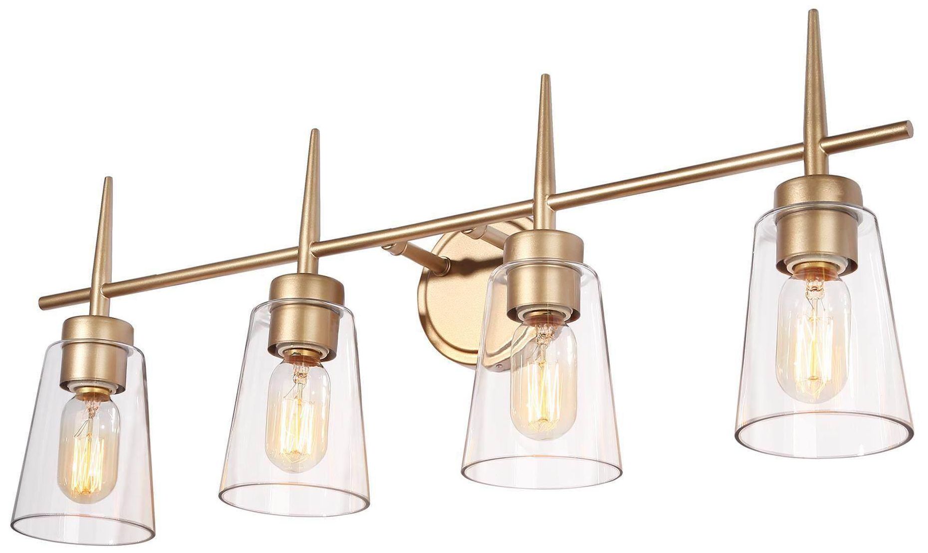 4-Lights 28.3"W Tapered Dark Gold  Wall Lamp