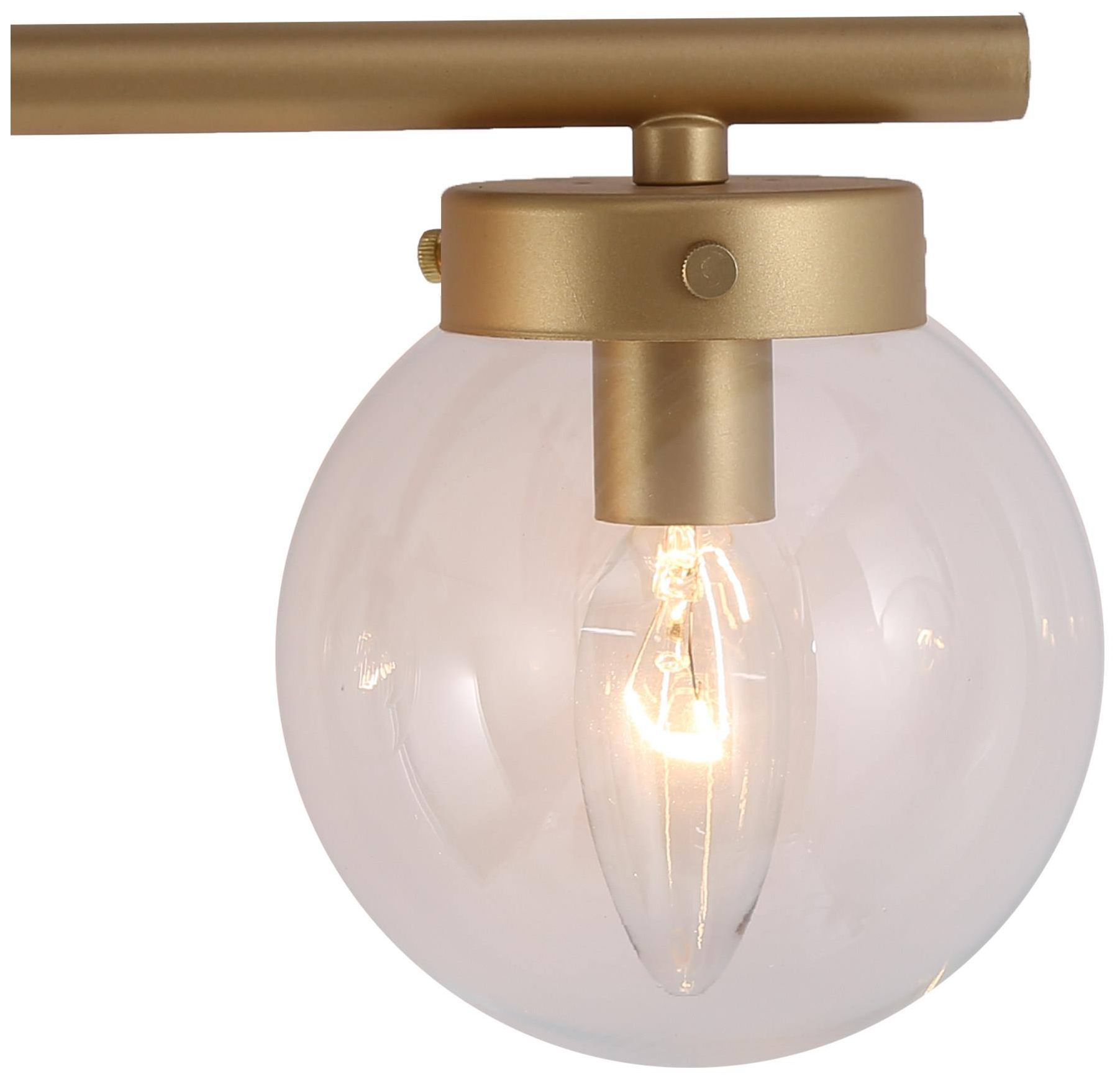 Image 4 4-Lights 28"W Globe Gold Wall Lamp more views