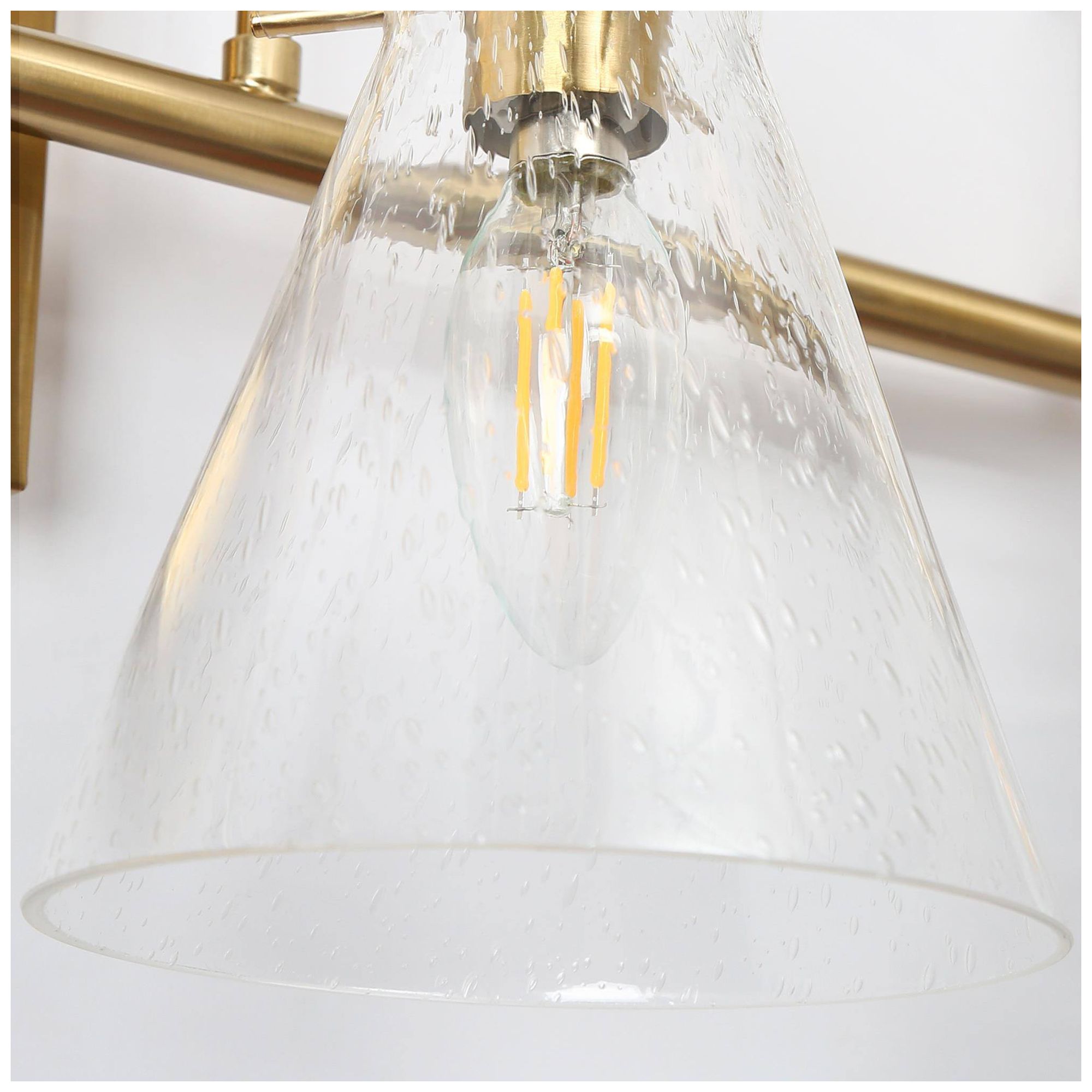 Image 4 4-Lights 29.1"W Tapered Plated Brass Wall Lamp more views