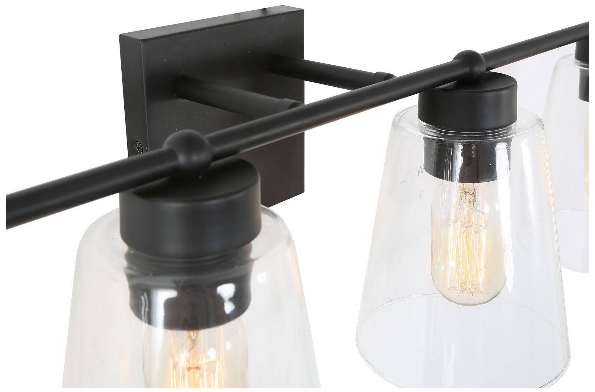 Image 3 4-Lights 29"W Tapered Matt Black Wall Lamp more views
