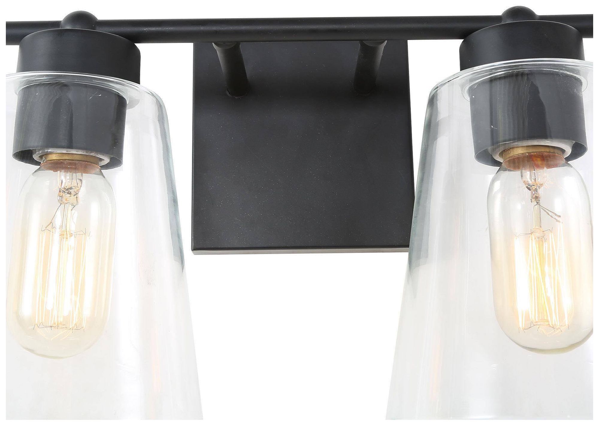 Image 5 4-Lights 29"W Tapered Matt Black Wall Lamp more views