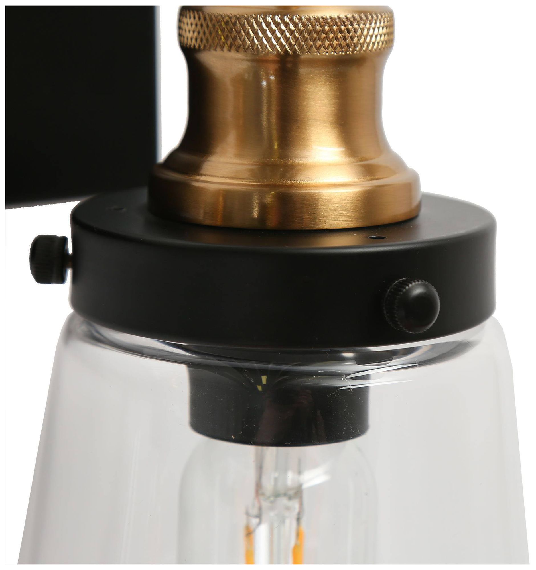 Image 2 4-Lights 31.5"W Black and Plated Copper Wall Lamp more views