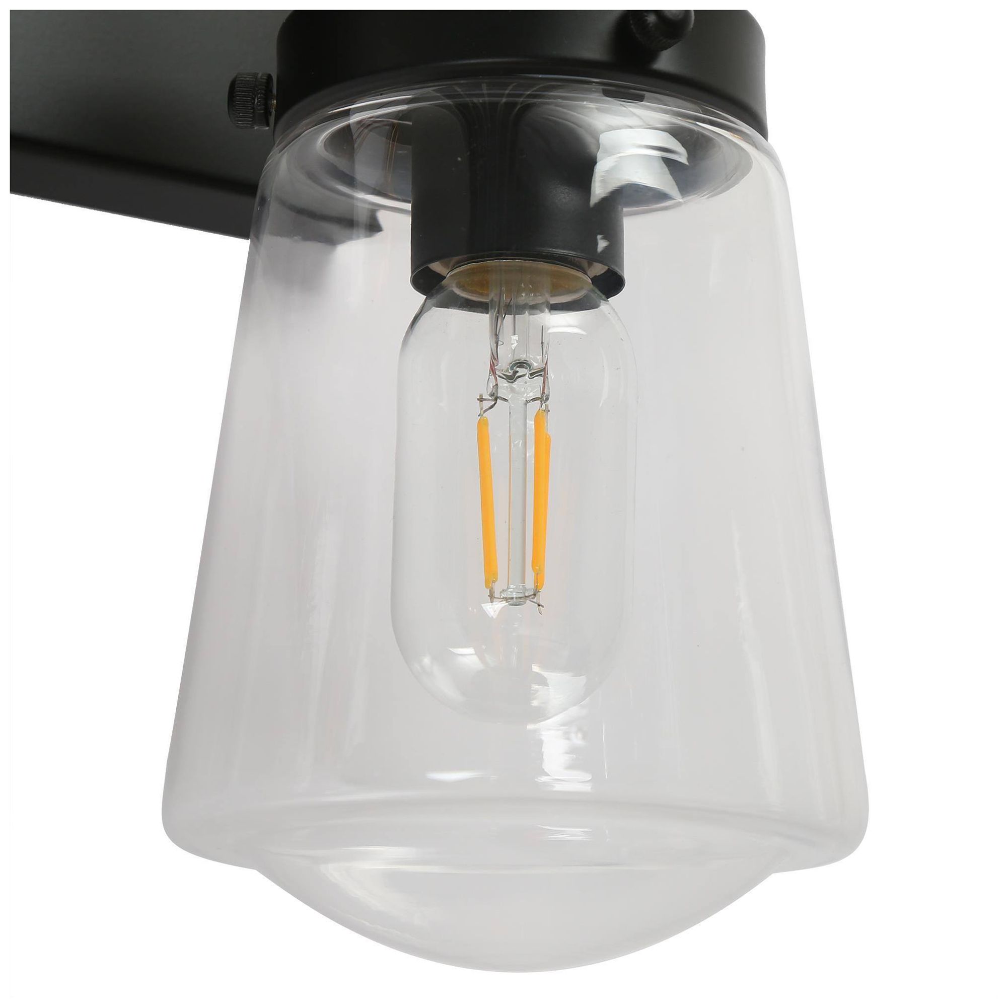 Image 4 4-Lights 31.5"W Black and Plated Copper Wall Lamp more views