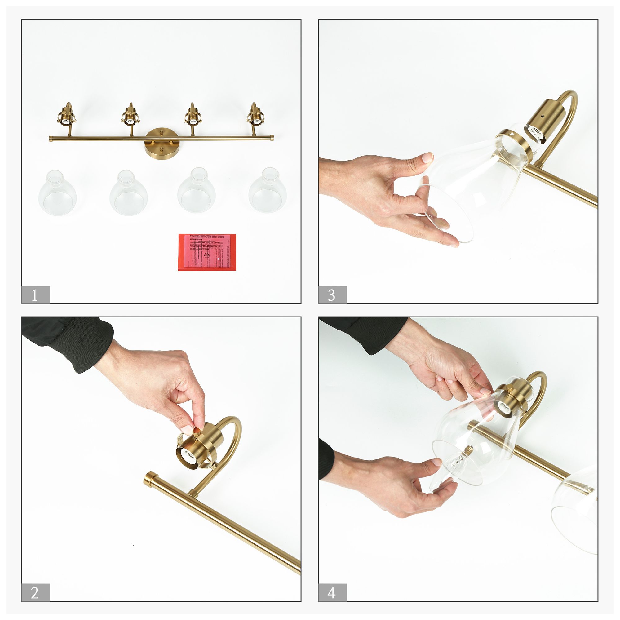 Image 6 4-Lights 31.5"W Teardrop Electroplated Natural Copper Wall Lamp more views