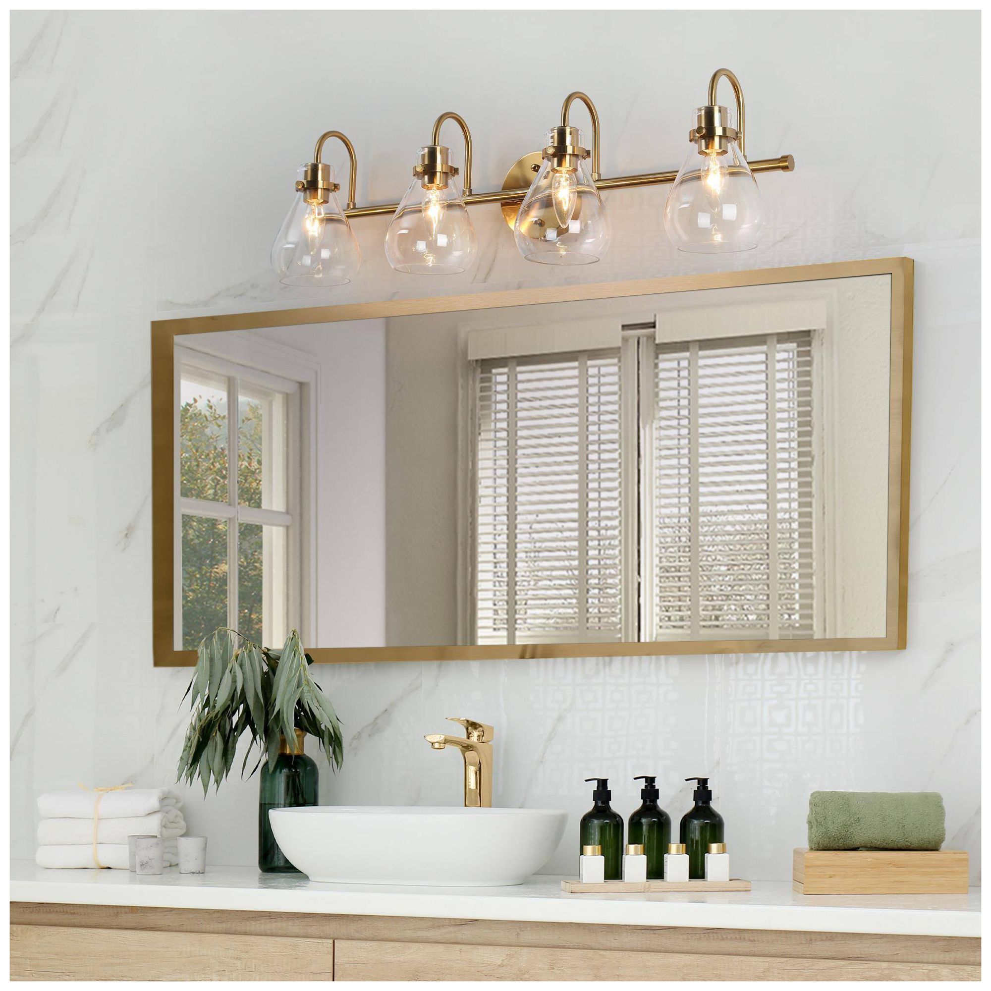 Image 7 4-Lights 31.5"W Teardrop Electroplated Natural Copper Wall Lamp more views