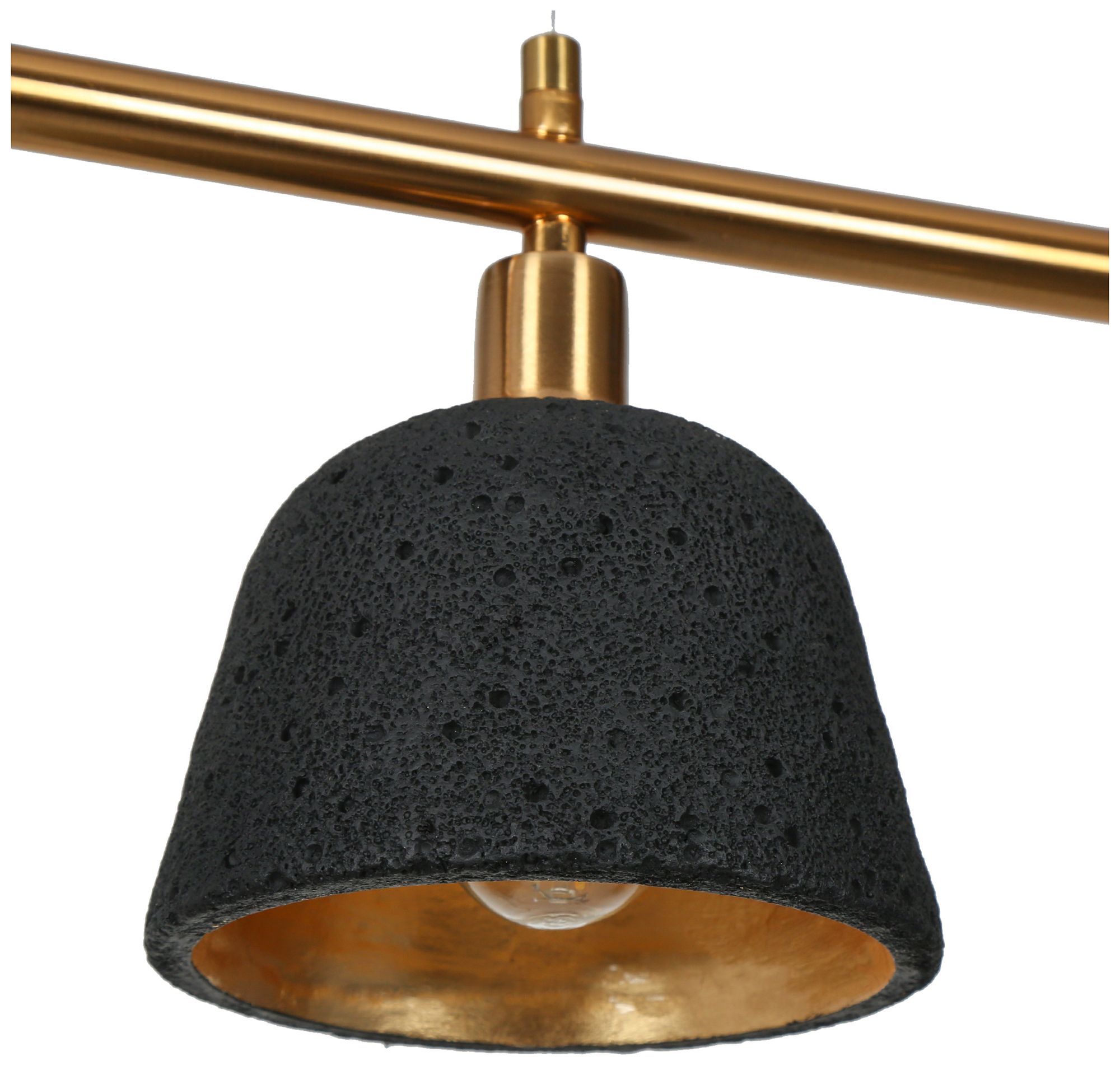 Image 3 4-Lights 37.4"W Linear Black and Plated Brass Chandeliers more views