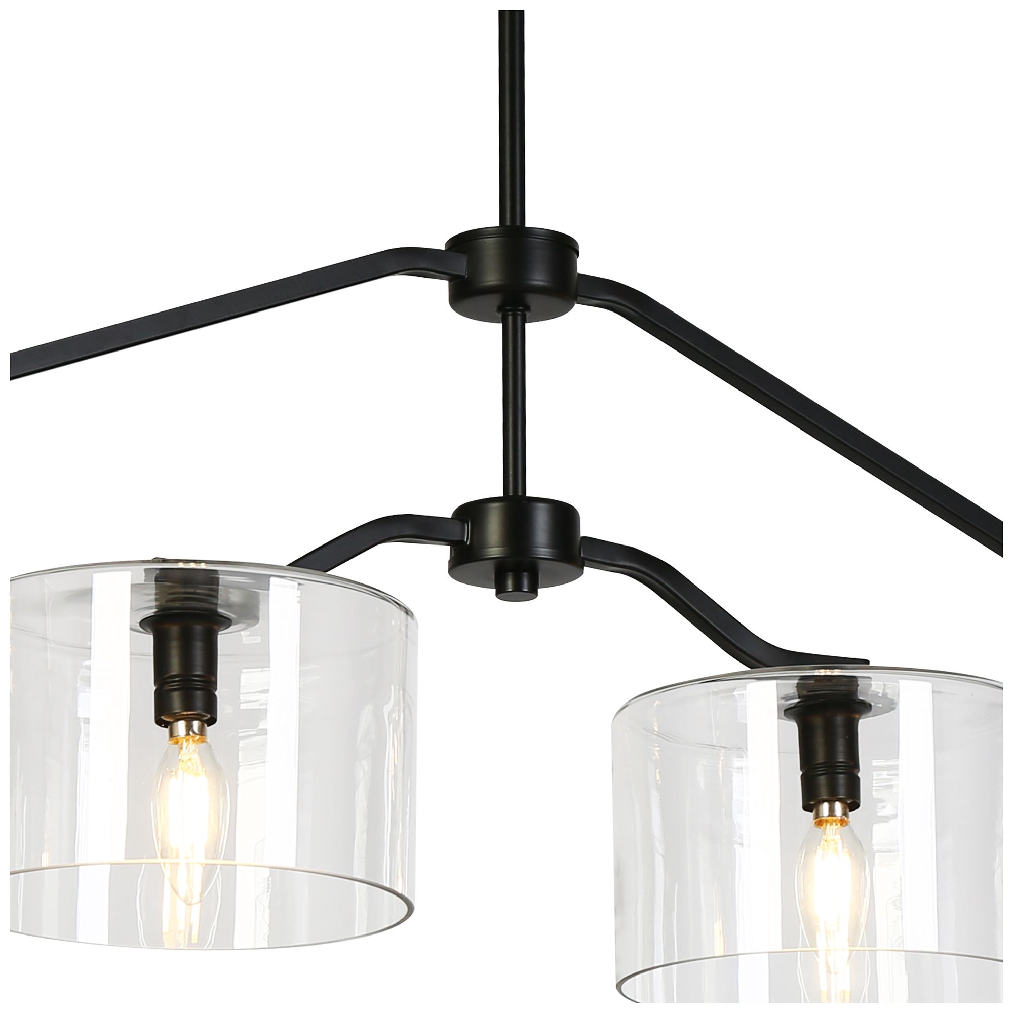 Image 4 4-Lights 47.6"W Linear Matt Black Chandelier more views