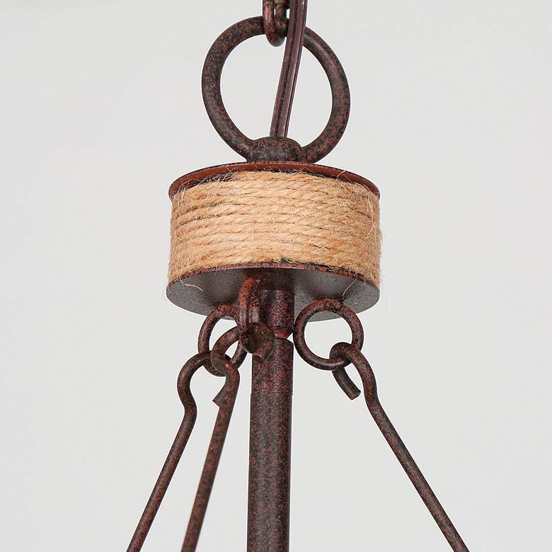 Image 7 4-Lights Rustic Wood Beaded Chandelier more views