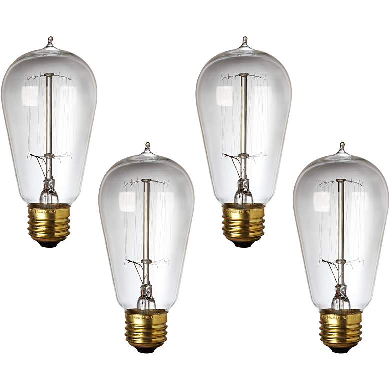 Image 1 4-Pack 40 Watt Edison Style Medium Base Light Bulbs