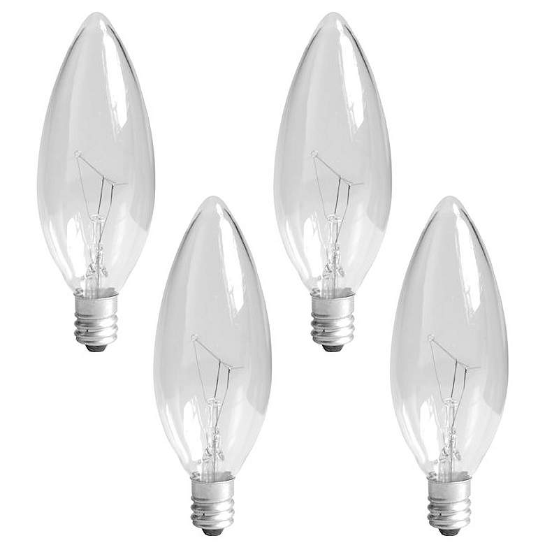 Image 1 4-Pack of Blunt-Tip 25 Watt Candelabra Base Bulbs