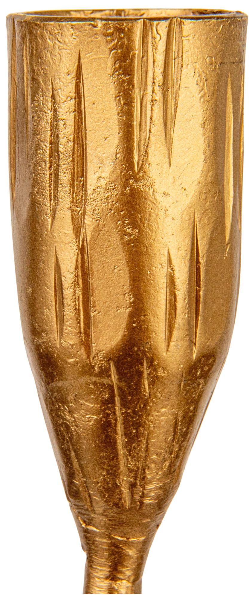 Image 7 4-Piece Hand-Forged Cast Metal Taper Holders, Gold Finish more views