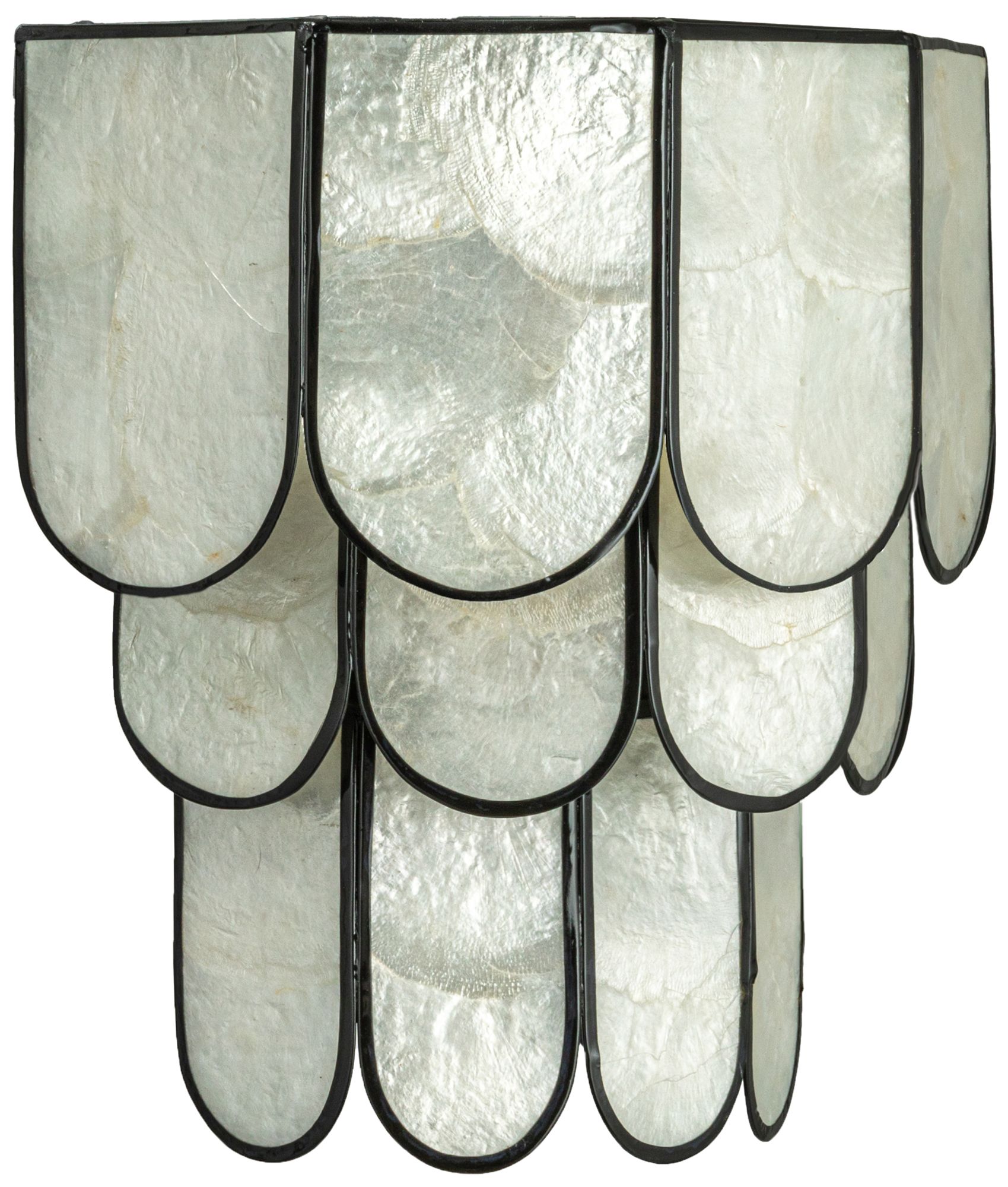 Image 2 4-Tier Capiz and Metal Wall Sconce, Natural with Black