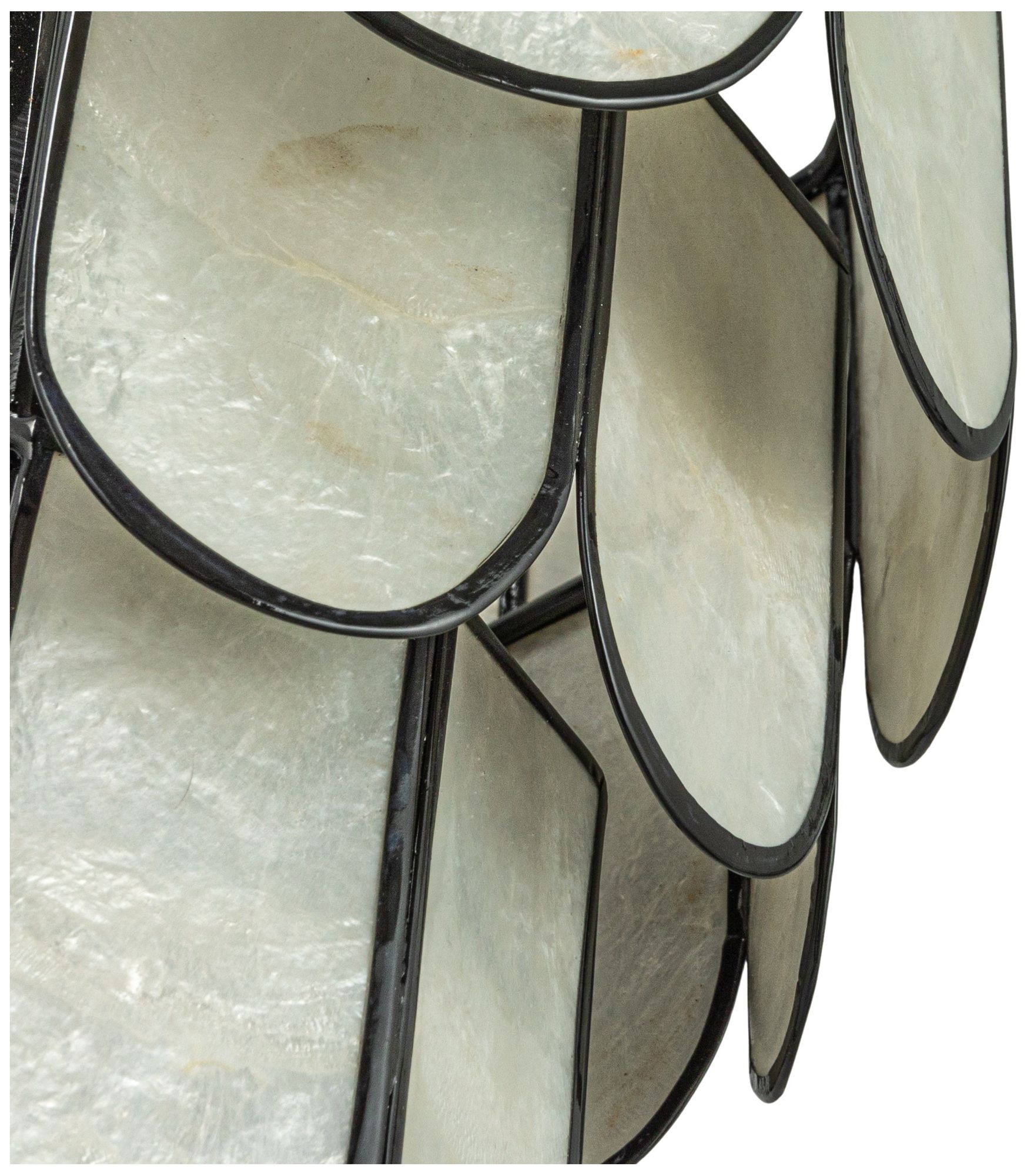 4-Tier Capiz and Metal Wall Sconce, Natural with Black