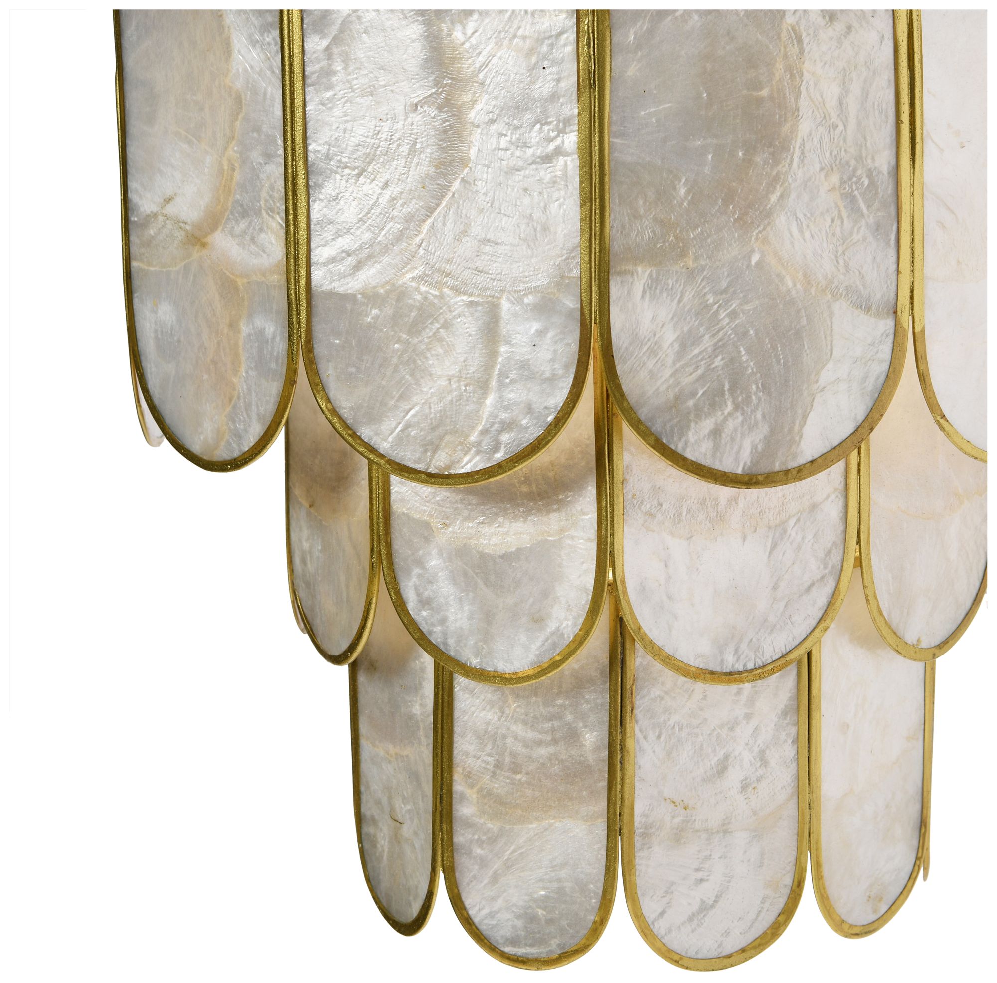 Image 5 4-Tier Capiz and Metal Wall Sconce, Natural with Gold more views