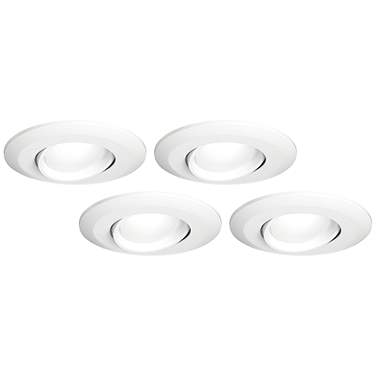 4" White Gimbal Retrofit 10W LED Eyeball Downlights 4-Pack