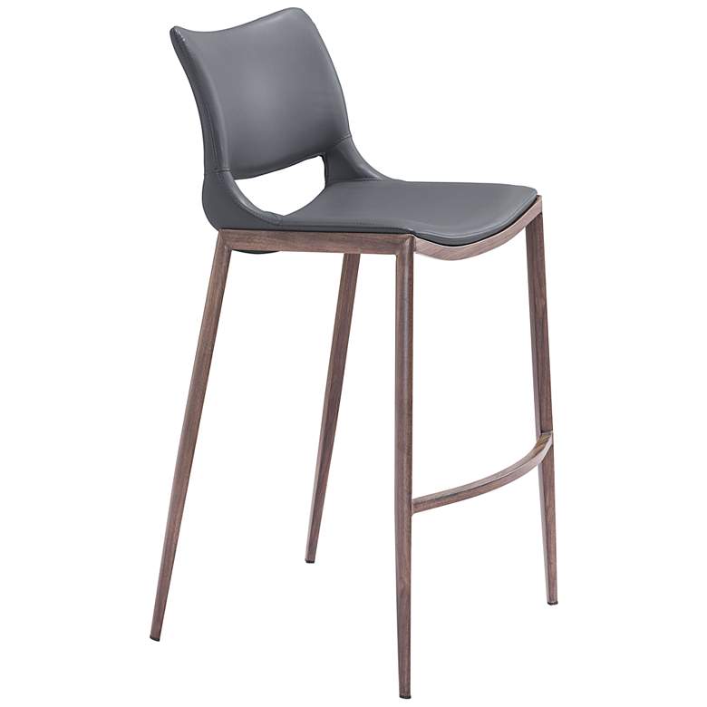 Image 1 40.6x20.9x40.6 Ace Bar Chair GrayWalnut